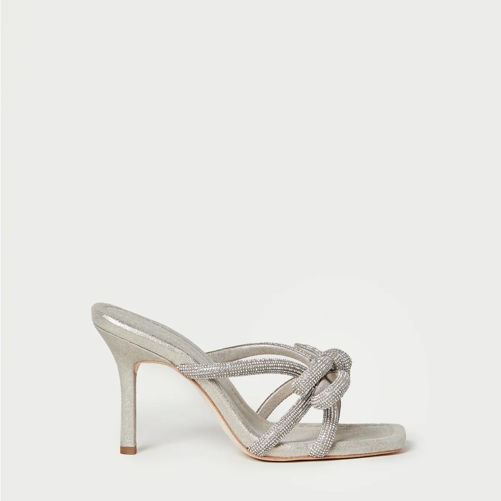 Loeffler Randall Margi Bow Silver Mules